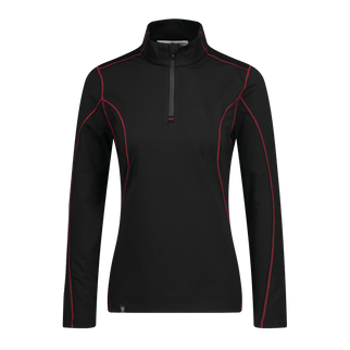 Marwin Sports Quarter Zip Women's Pullover - Black/Red - Marwin Sports