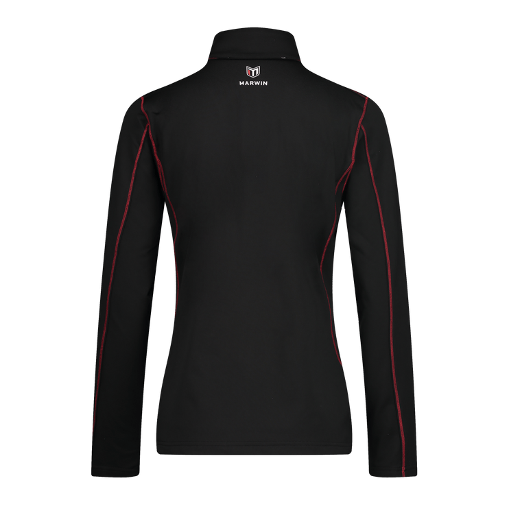 Marwin Sports Quarter Zip Women's Pullover - Black/Red - Marwin Sports