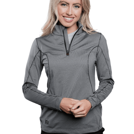 Marwin Sports Quarter Zip Women's Pullover - Grey - Marwin Sports