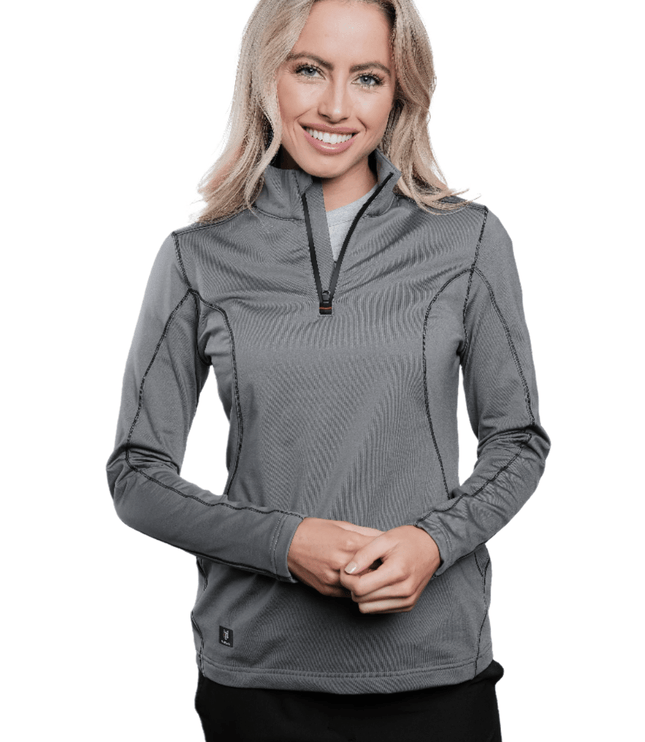 Marwin Sports Quarter Zip Women's Pullover - Grey - Marwin Sports