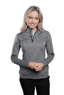 Marwin Sports Quarter Zip Women's Pullover - Grey - Marwin Sports