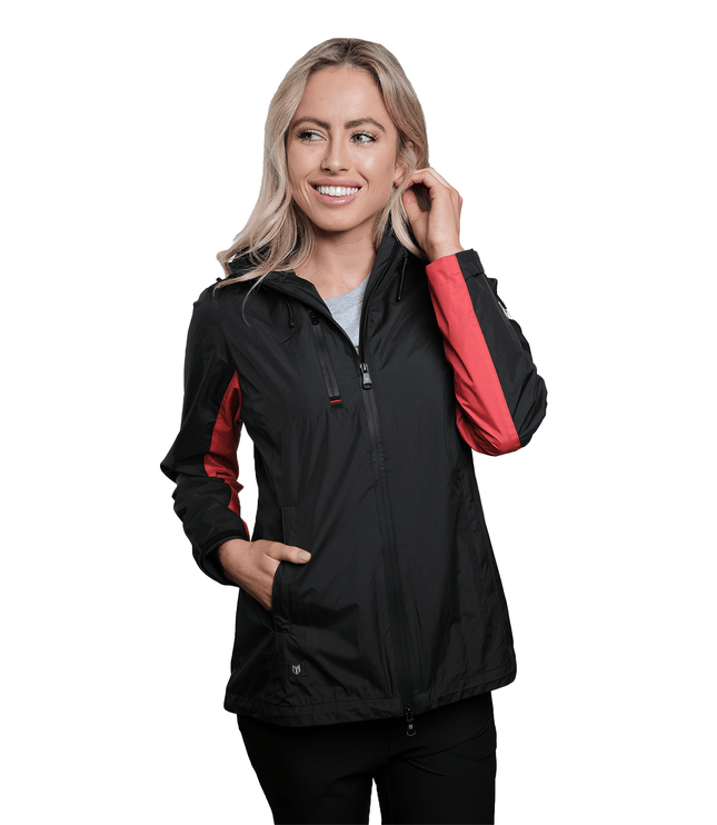 Marwin Sports Rain Women's Jacket - Black/Red - Marwin Sports
