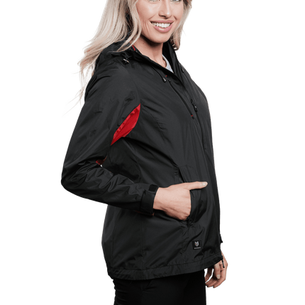 Marwin Sports Rain Women's Jacket - Black/Red - Marwin Sports