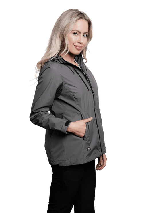 Marwin Sports Rain Women's Jacket - Grey/Black - Marwin Sports