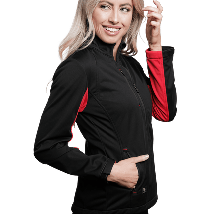 Marwin Sports Softshell Women's Jacket - Black/Red - Marwin Sports