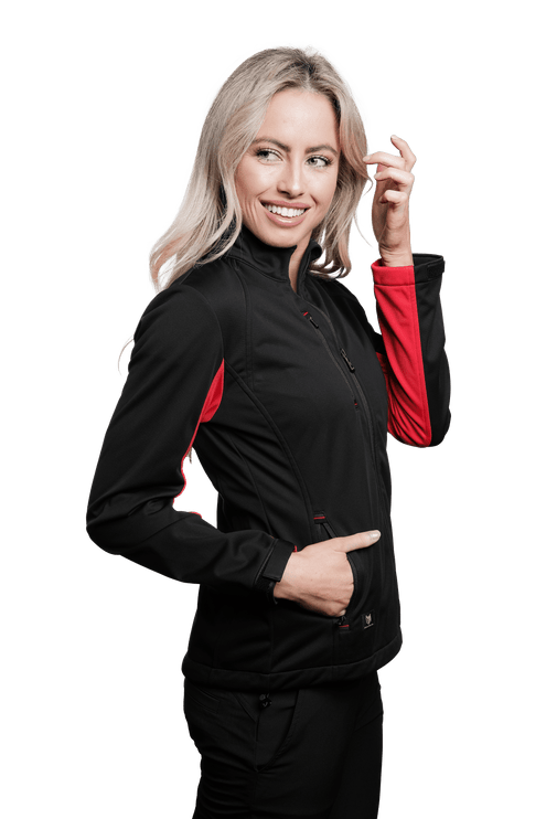 Marwin Sports Softshell Women's Jacket - Black/Red - Marwin Sports
