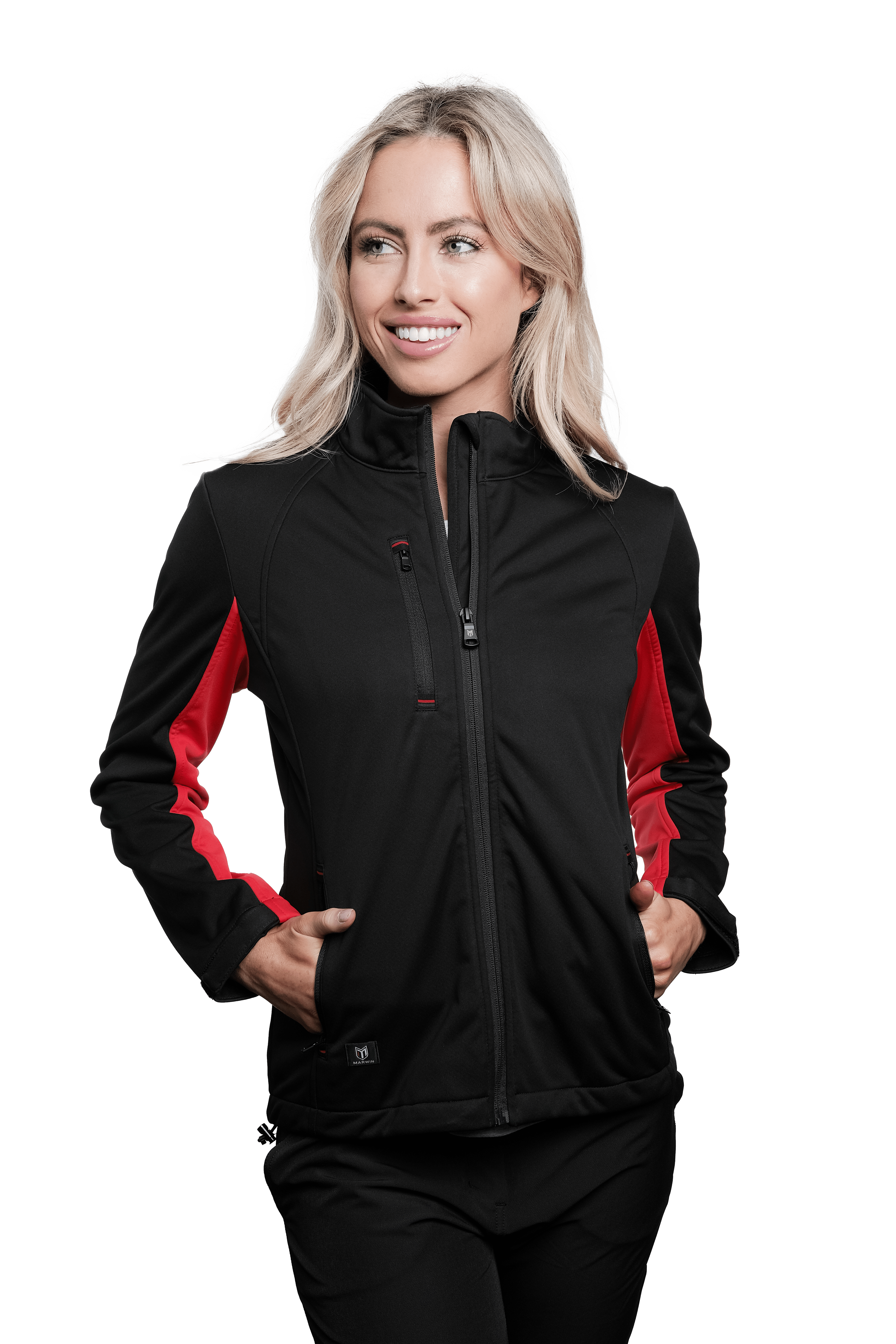 Marwin Sports Softshell Women's Jacket - Black/Red - Marwin Sports