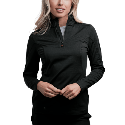 Rova Women's Quarter Zip Pullover - Black - Marwin Sports