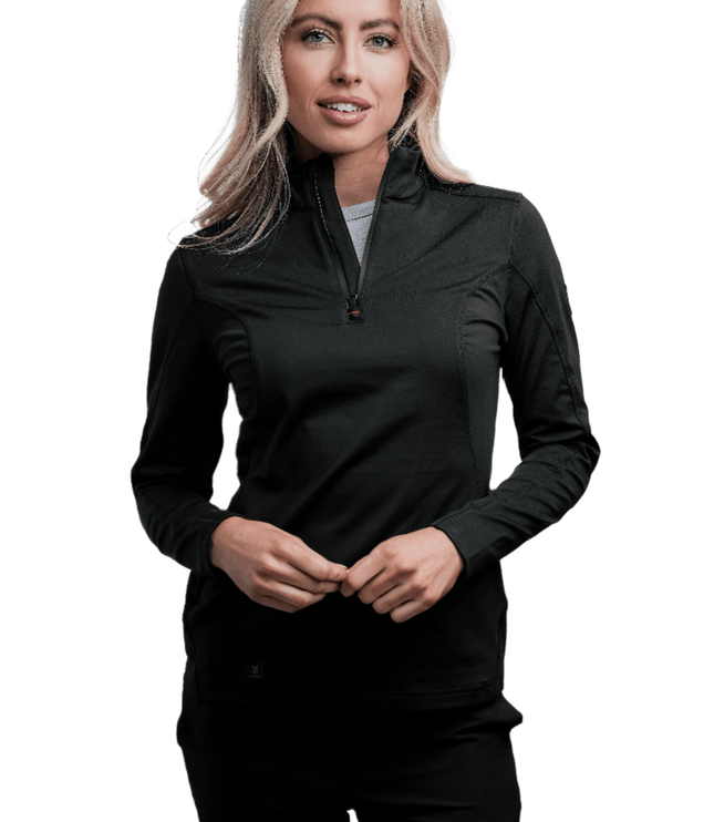Rova Women's Quarter Zip Pullover - Black - Marwin Sports