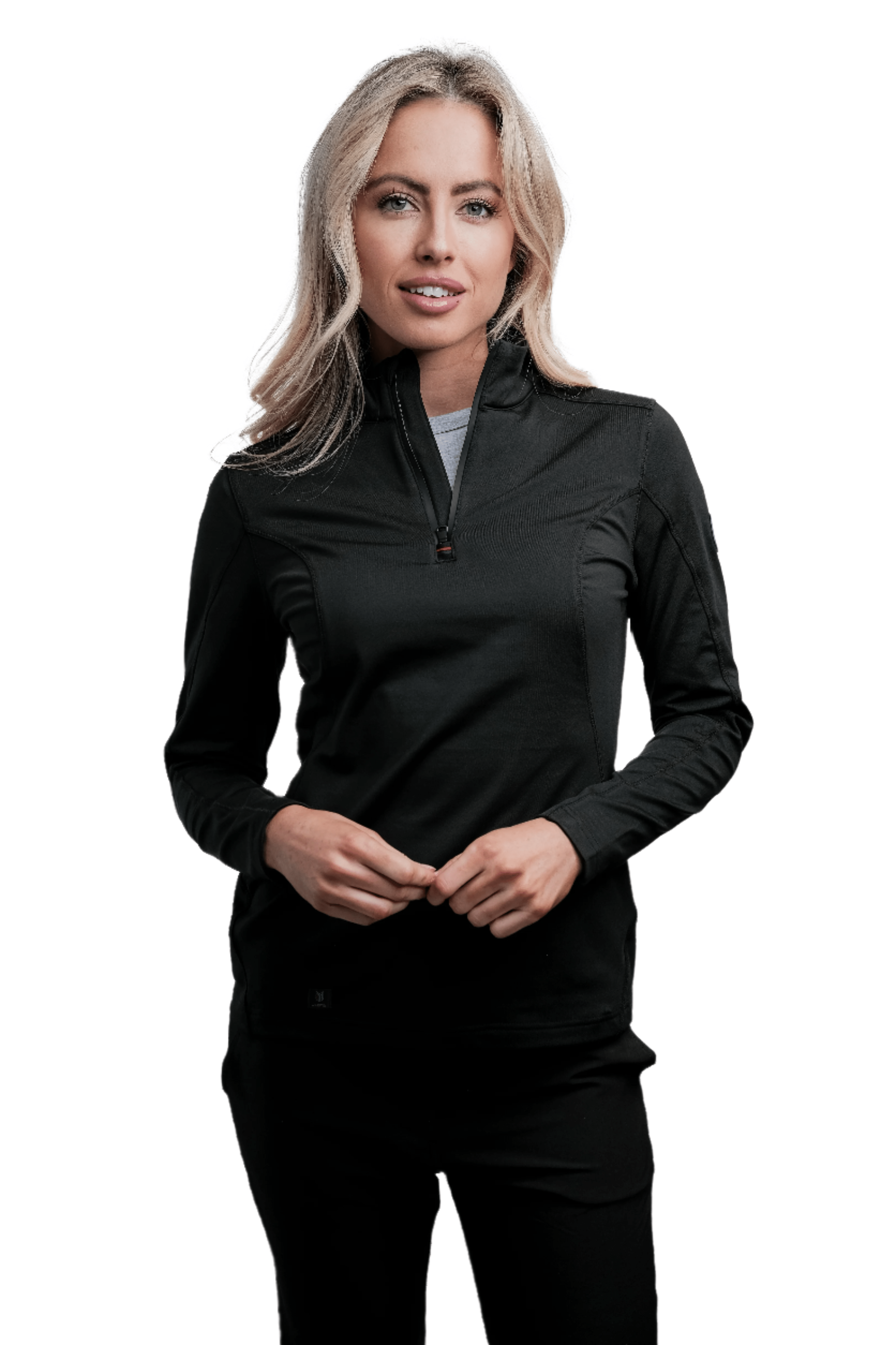 Rova Women's Quarter Zip Pullover - Black - Marwin Sports
