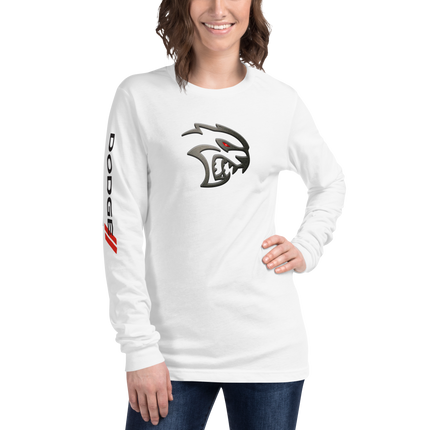 Dodge Hellcat Unisex White Long Sleeve TEE